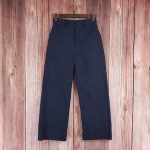 Apiece Apart Womens Size 4 Merida Cotton Wide Leg High Rise Pants Navy Blue